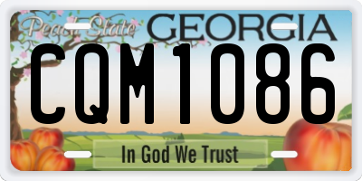GA license plate CQM1086