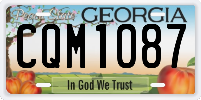 GA license plate CQM1087