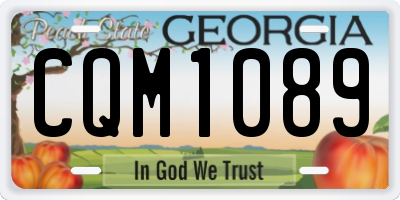GA license plate CQM1089