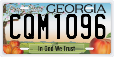 GA license plate CQM1096