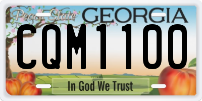 GA license plate CQM1100