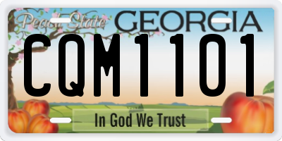 GA license plate CQM1101