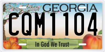 GA license plate CQM1104