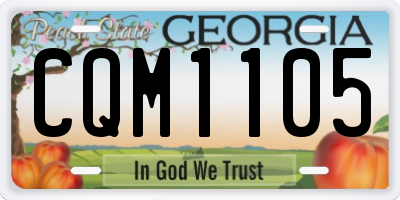 GA license plate CQM1105