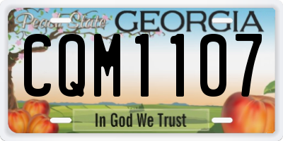 GA license plate CQM1107