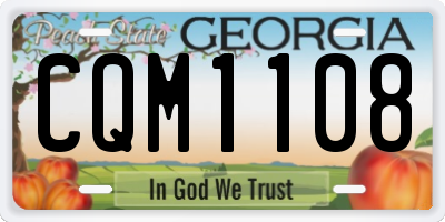 GA license plate CQM1108