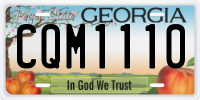 GA license plate CQM1110