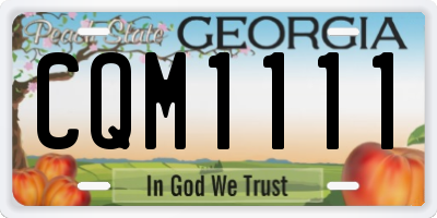 GA license plate CQM1111