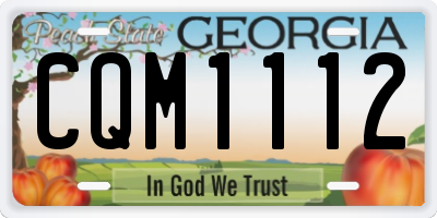 GA license plate CQM1112