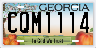 GA license plate CQM1114