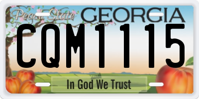 GA license plate CQM1115