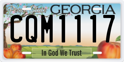 GA license plate CQM1117