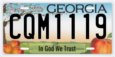 GA license plate CQM1119