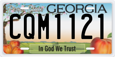 GA license plate CQM1121