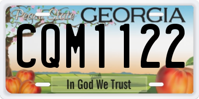 GA license plate CQM1122
