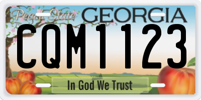 GA license plate CQM1123