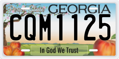 GA license plate CQM1125