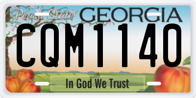 GA license plate CQM1140