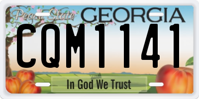 GA license plate CQM1141