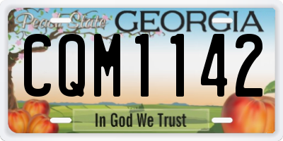 GA license plate CQM1142