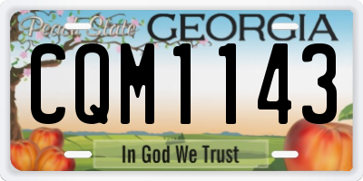 GA license plate CQM1143
