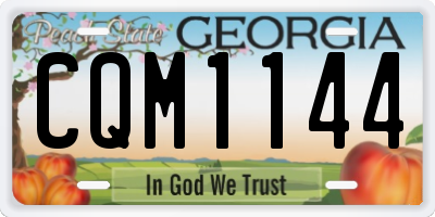 GA license plate CQM1144