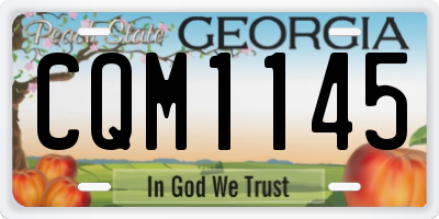 GA license plate CQM1145