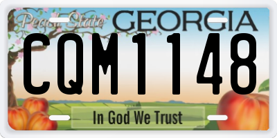 GA license plate CQM1148