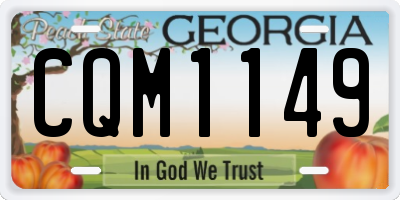 GA license plate CQM1149