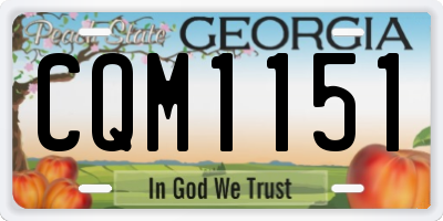 GA license plate CQM1151
