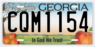 GA license plate CQM1154