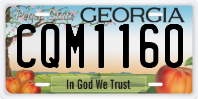 GA license plate CQM1160