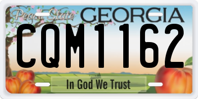 GA license plate CQM1162