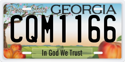 GA license plate CQM1166
