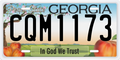 GA license plate CQM1173