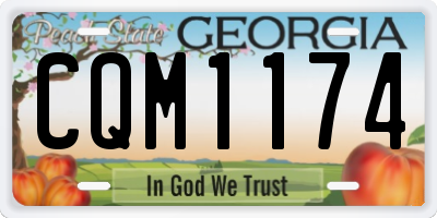 GA license plate CQM1174