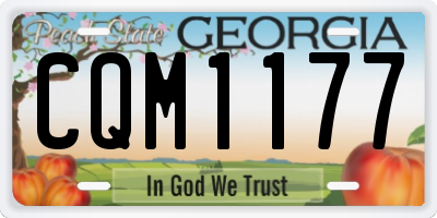 GA license plate CQM1177
