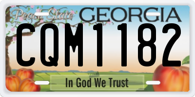 GA license plate CQM1182