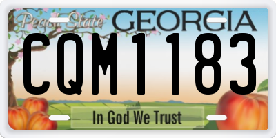 GA license plate CQM1183