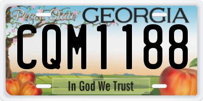 GA license plate CQM1188