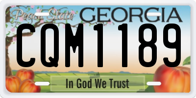 GA license plate CQM1189