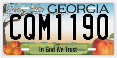 GA license plate CQM1190