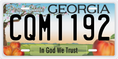 GA license plate CQM1192