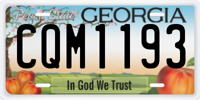 GA license plate CQM1193