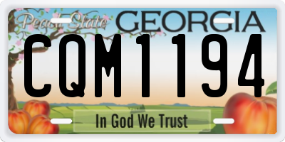 GA license plate CQM1194