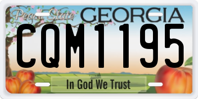 GA license plate CQM1195