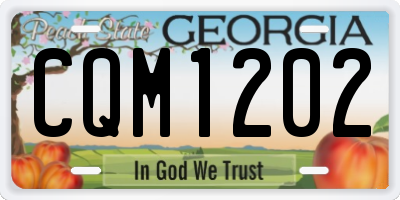 GA license plate CQM1202