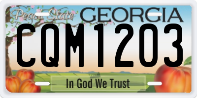 GA license plate CQM1203