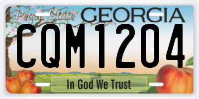 GA license plate CQM1204