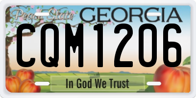 GA license plate CQM1206